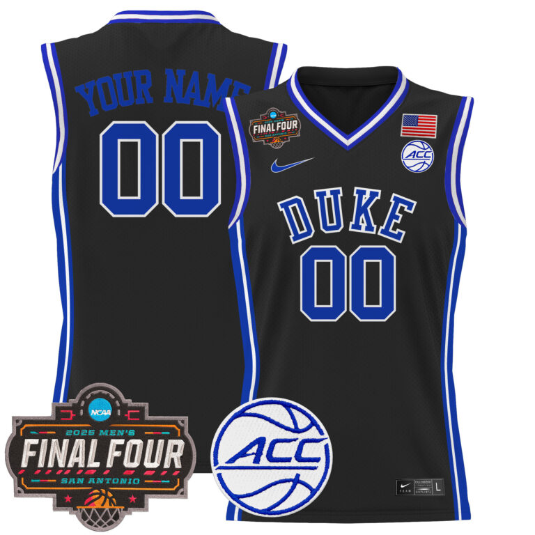 Men Duke Blue Devils 2025 Final Four Patch NCAA black Custom Jersey